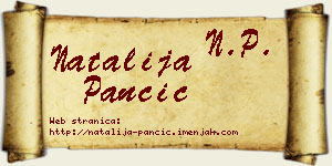 Natalija Pančić vizit kartica